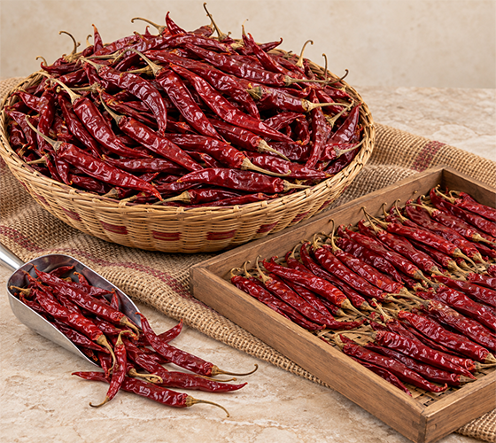 Red Chilli Hybrid powder and dried chilli fruits