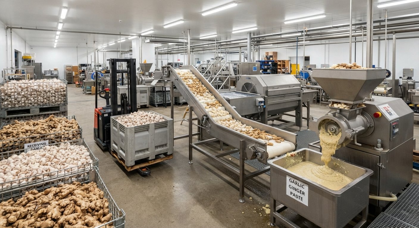 Ginger & Garlic & Garlic Paste processing