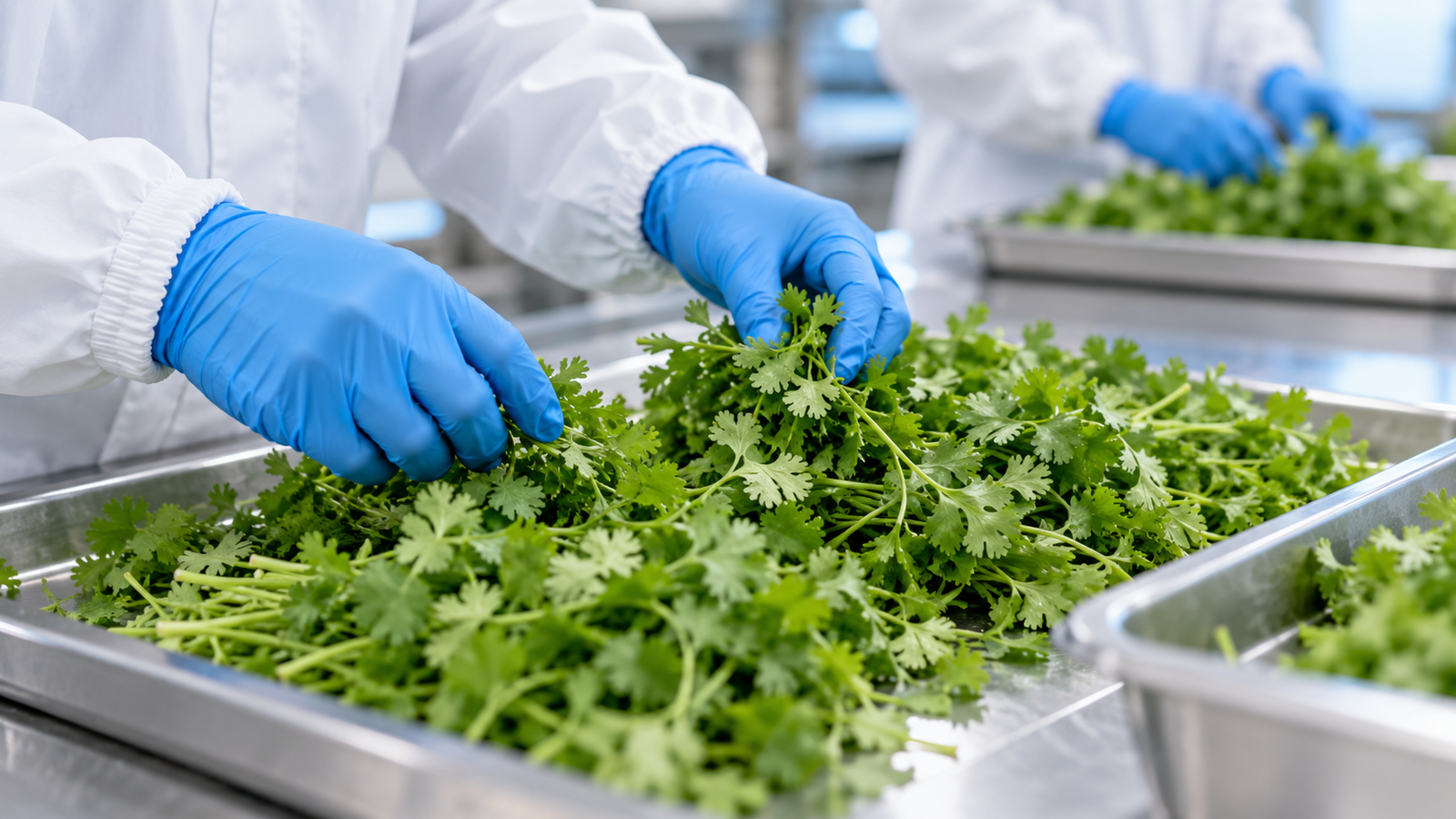 Coriander Leaves processing