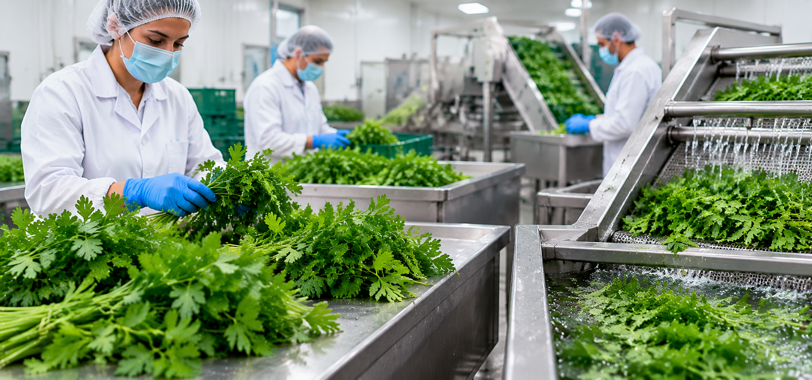 Parsley Leaves processing