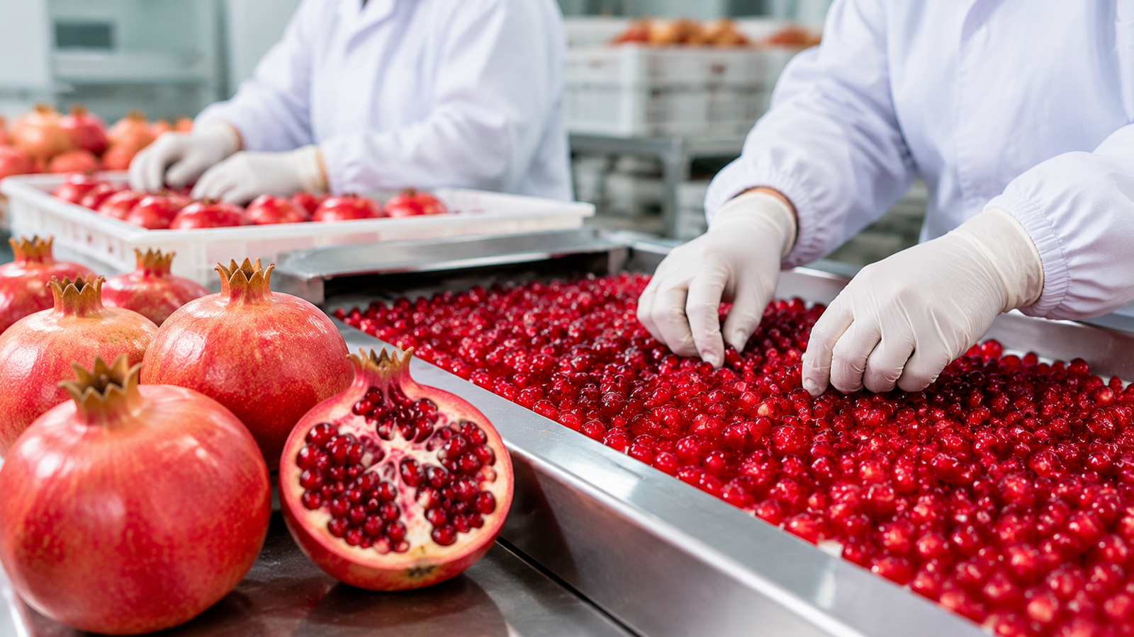 Pomegranate Seeds processing